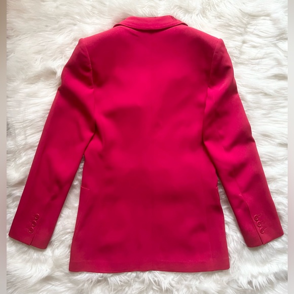 New! Rare RED VALENTINO Single-Breasted Long Blazer in Fuchsia - Picture 9 of 13